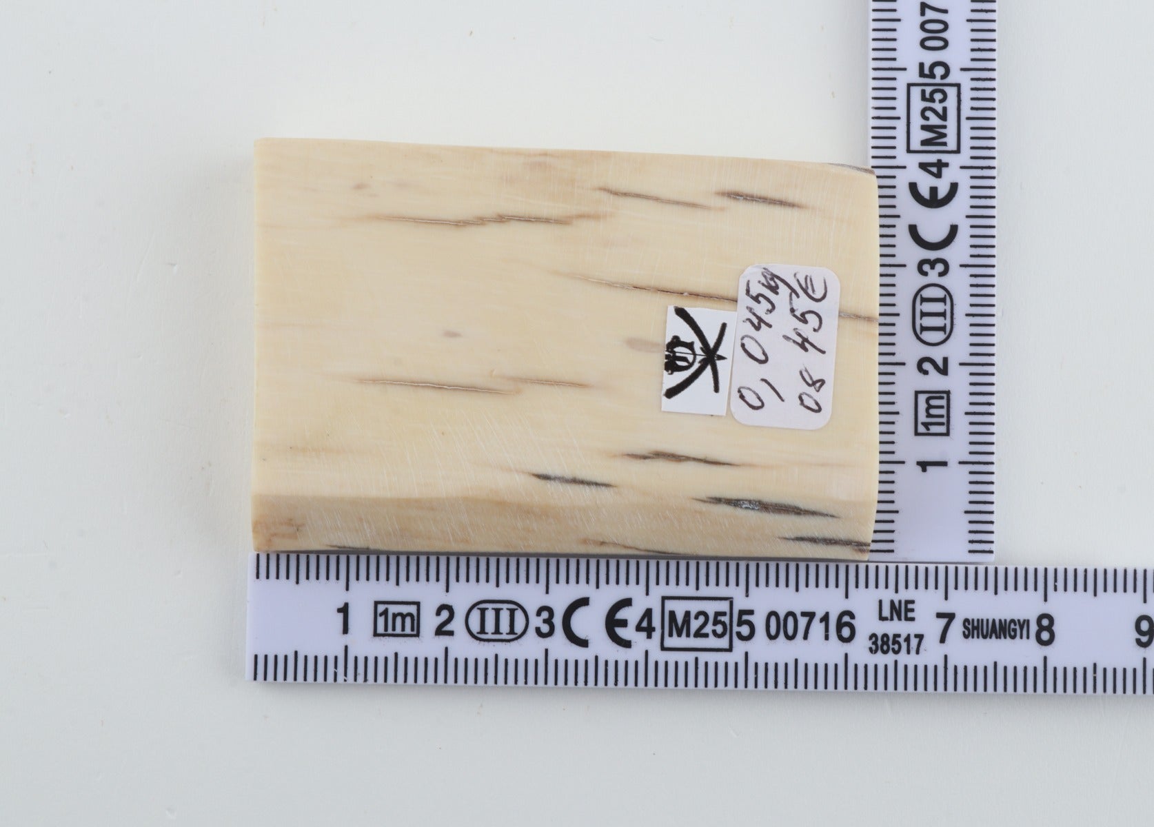 White mammoth ivory segment