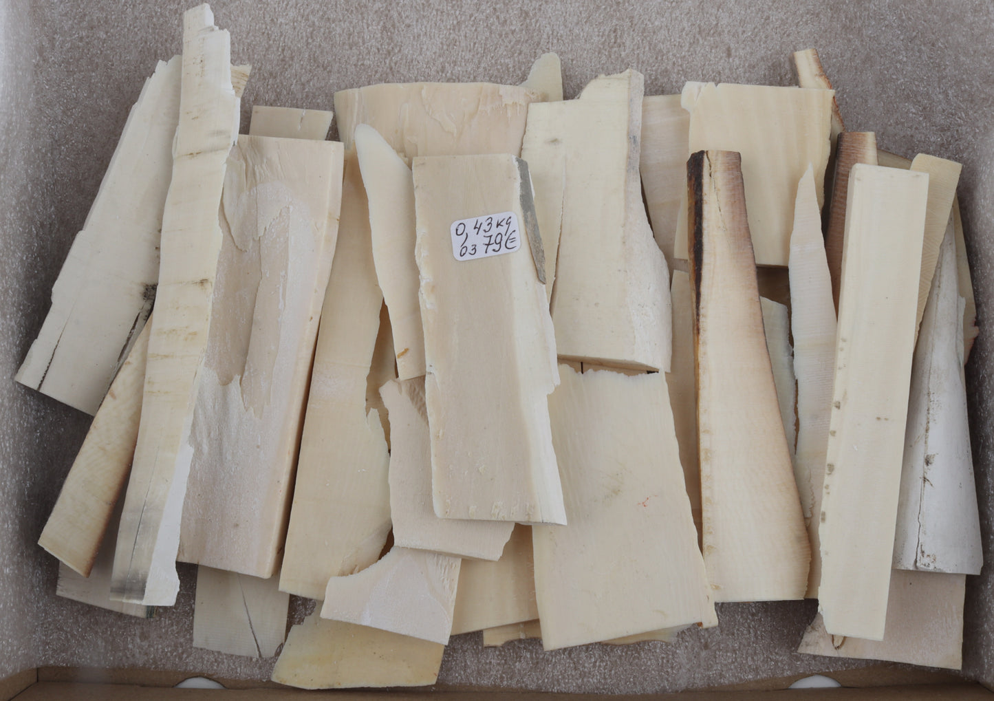 Raw white mammoth ivory offcuts