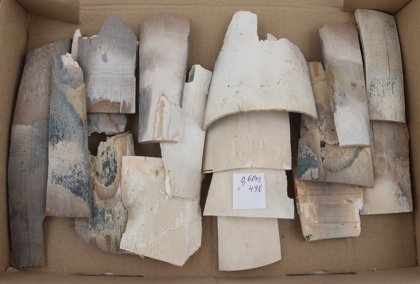 Untreated mammoth ivory offcuts