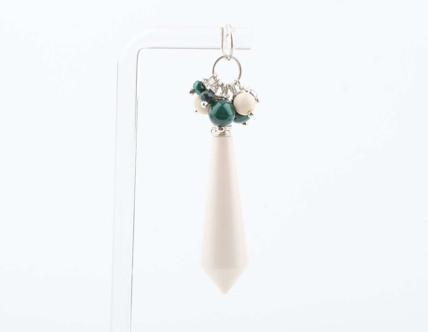 Mammoth Ivory & Malachite Cluster Pendant