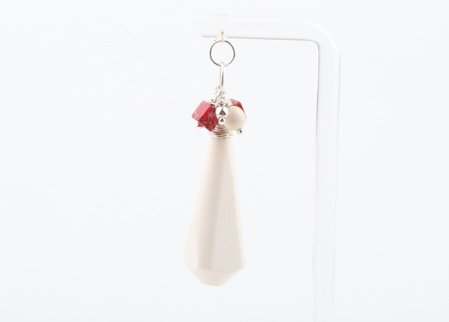 Mammoth Ivory & Pink Jasper Cluster Pendant