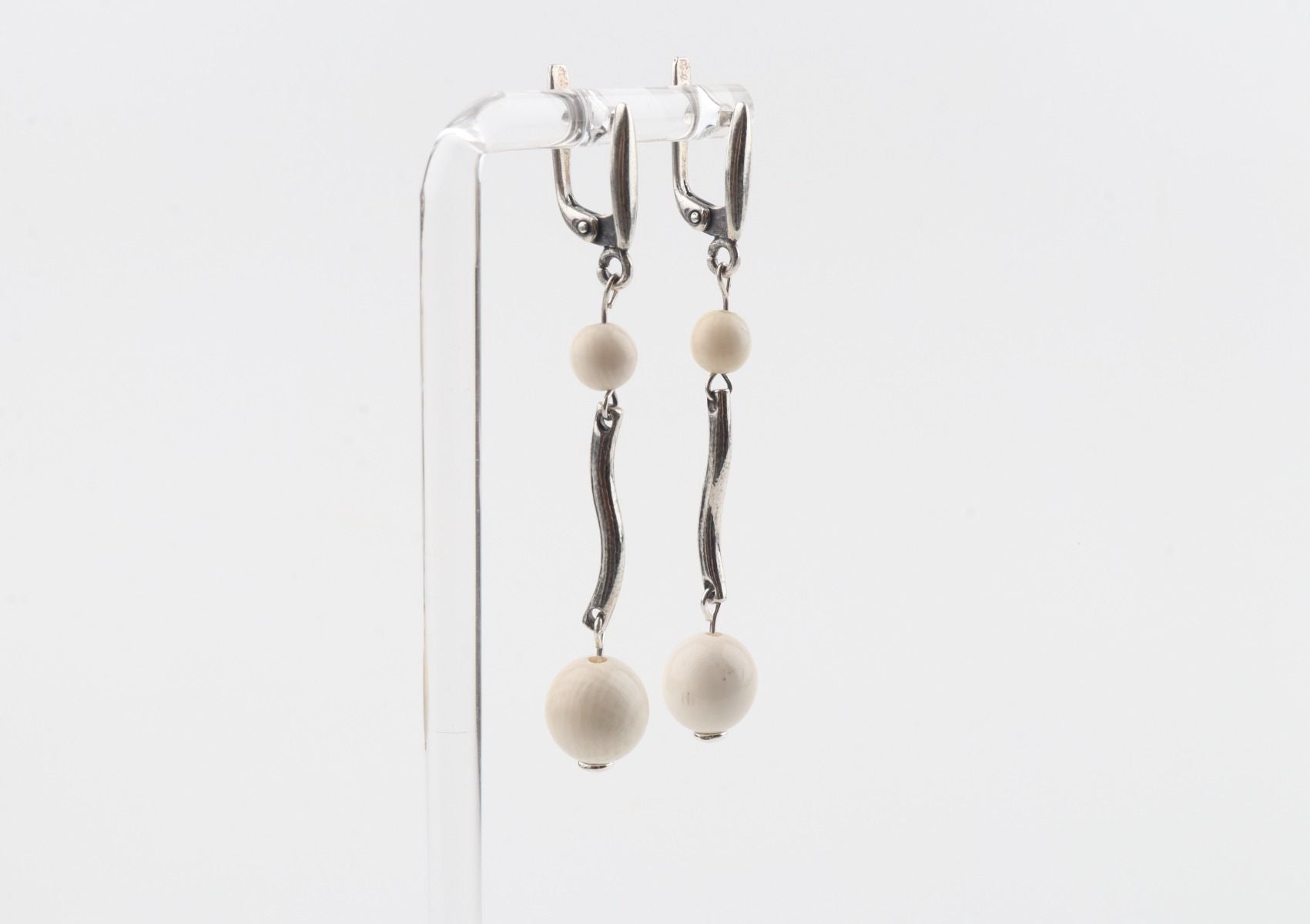Wave Mammoth Ivory Earrings