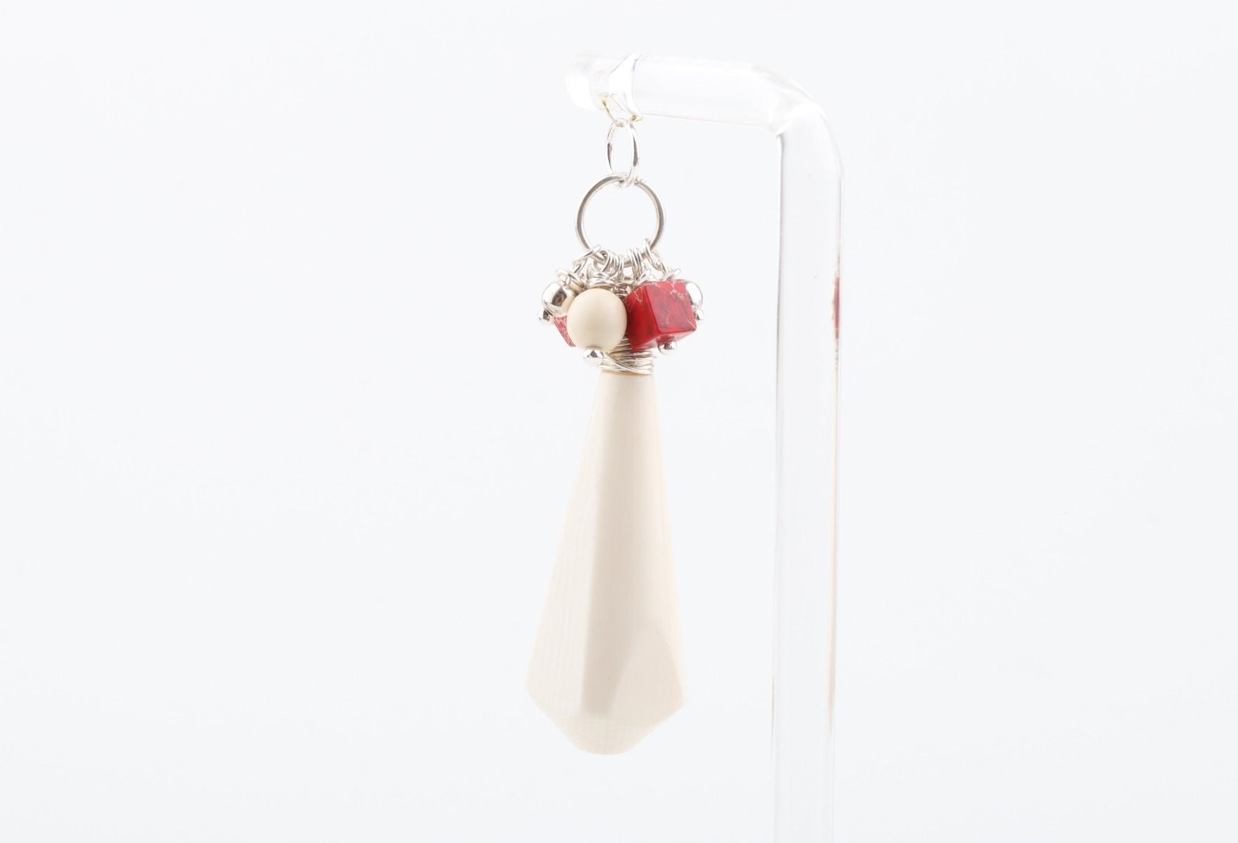 Mammoth Ivory & Pink Jasper Cluster Pendant