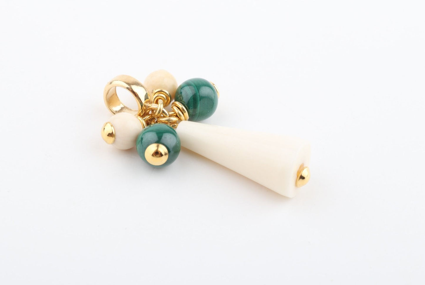 Mammoth Ivory & Malachite Cluster Pendant