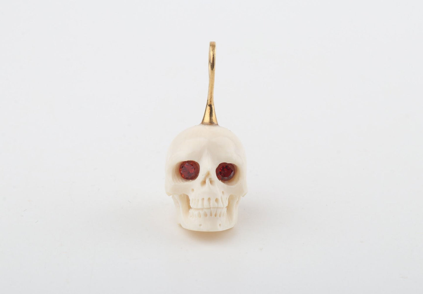 Festive Mammoth Ivory Skull Pendant