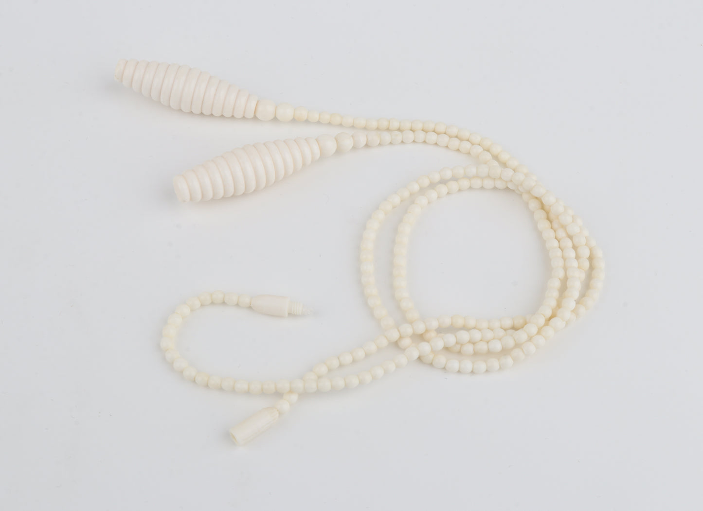 Mammoth Ivory Beaded Lariat Necklace