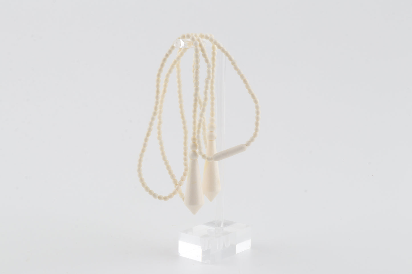 Mammoth Ivory Beaded Lareat Necklace