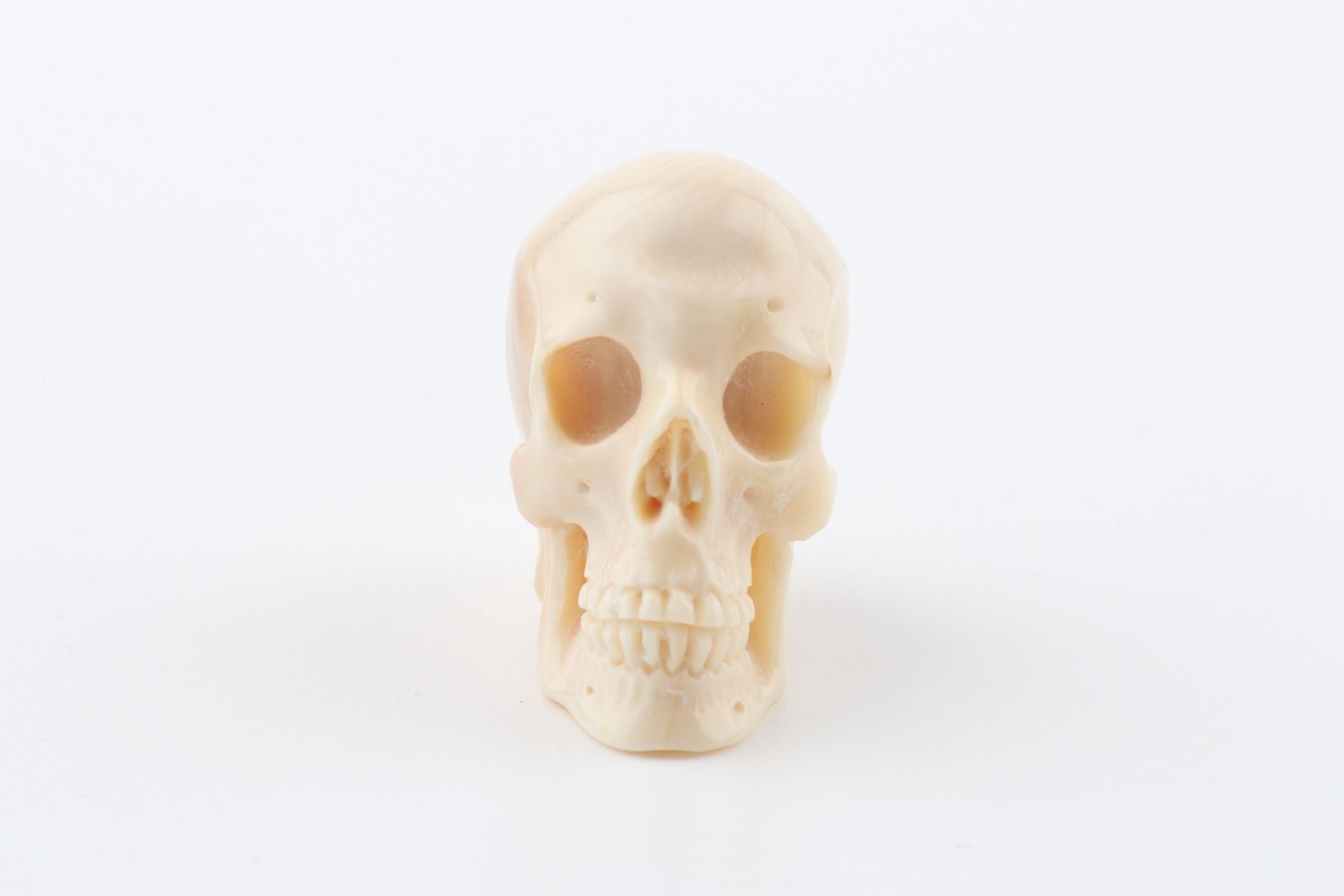 Hand-carved mammoth ivory skull