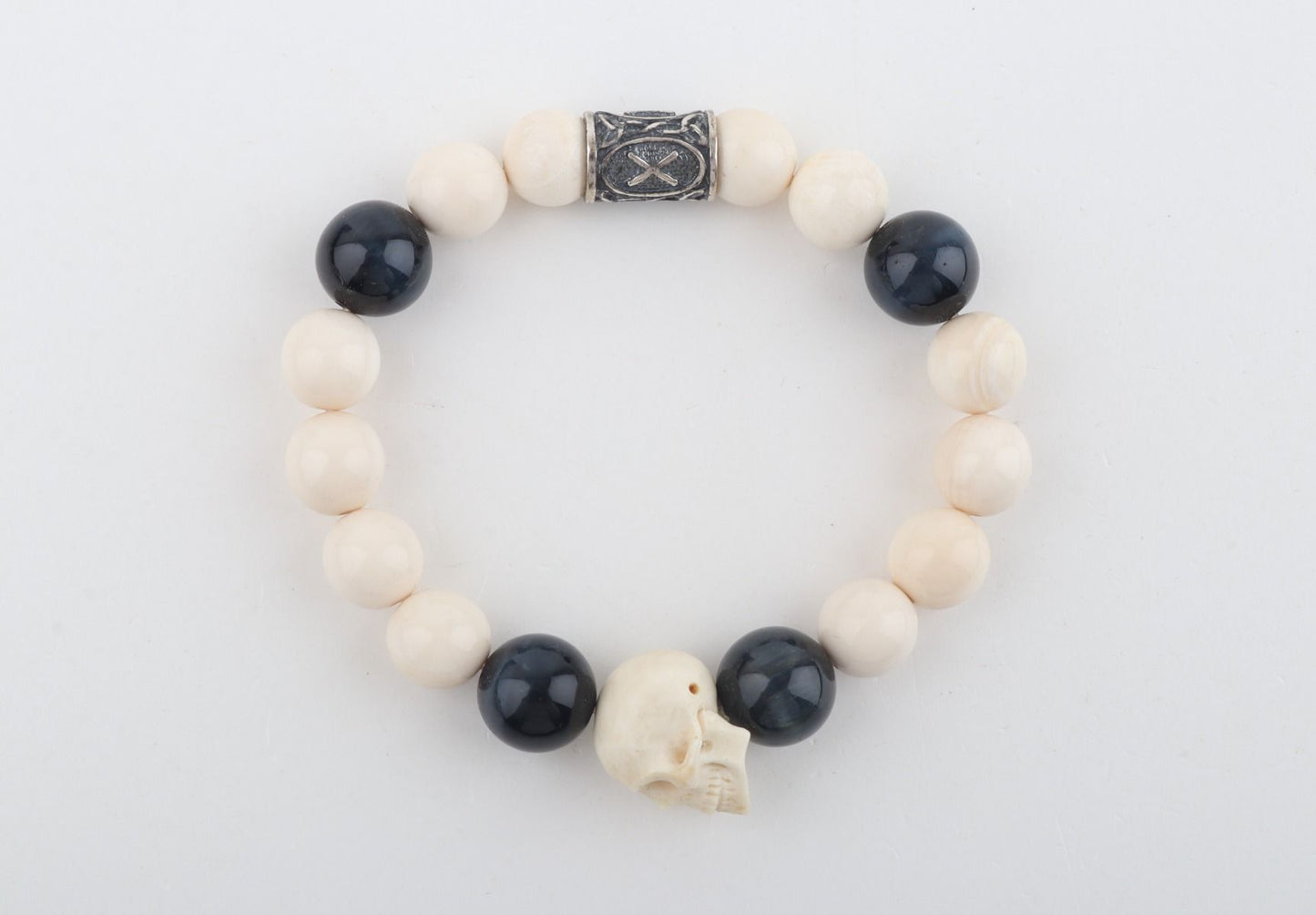 White Mammoth Skull & Flacon's Eye Bracelet