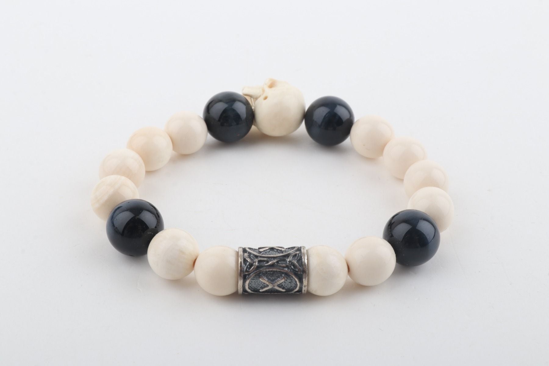 White Mammoth Skull & Flacon's Eye Bracelet
