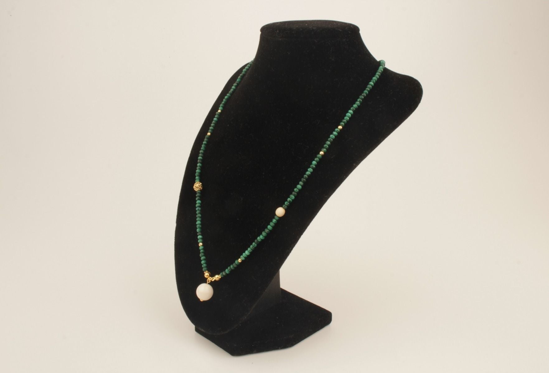 Faceted Malachite & Mammoth Ivory Necklace