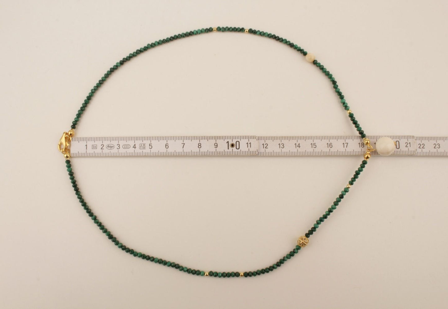 Faceted Malachite & Mammoth Ivory Necklace