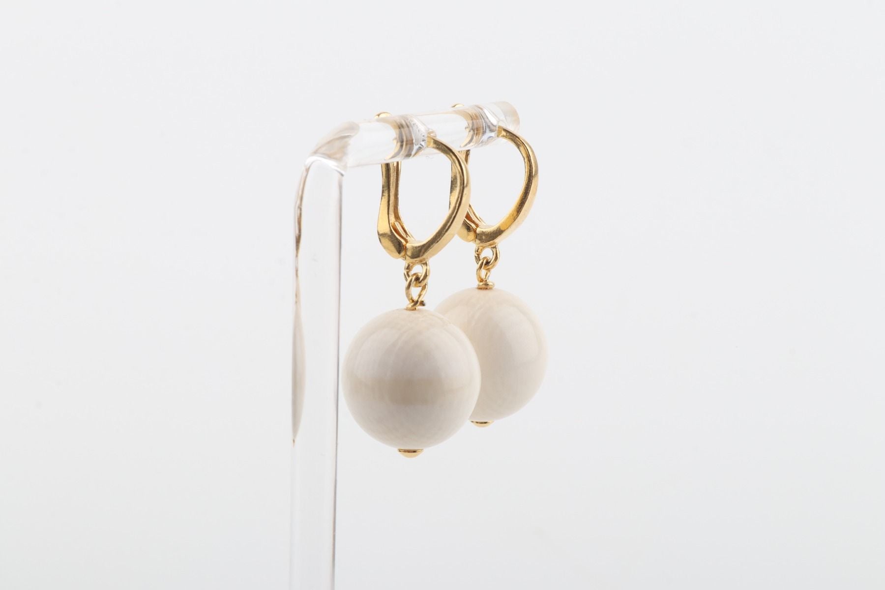 Medium New Pearl Mammoth Ivory Earrings