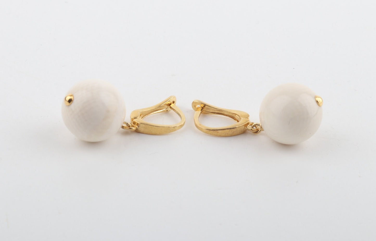 Medium New Pearl Mammoth Ivory Earrings