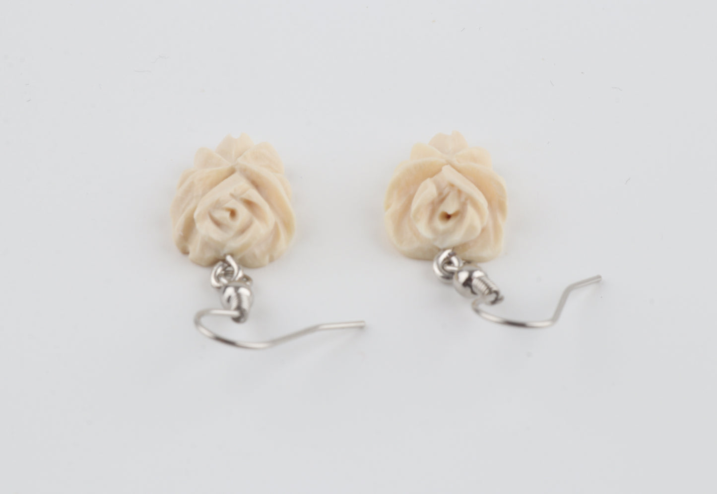 Carved Mammoth Ivory Earrings