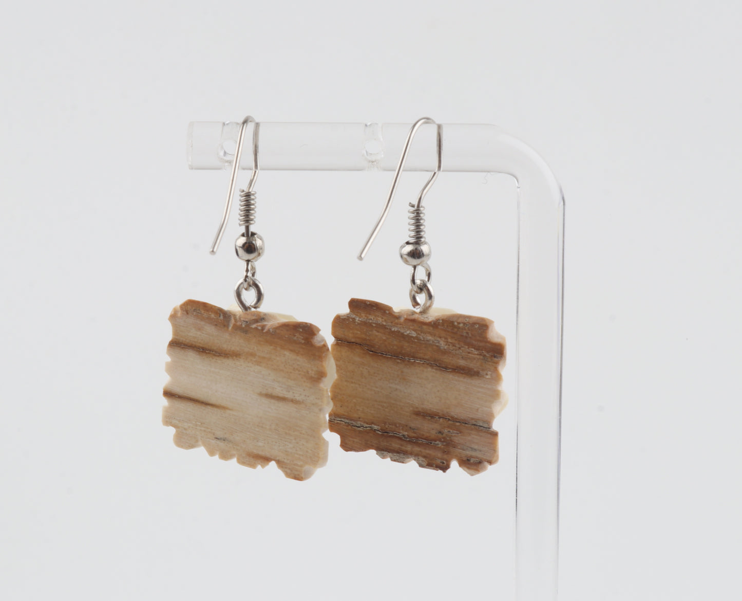 Carved Mammoth Ivory Earrings