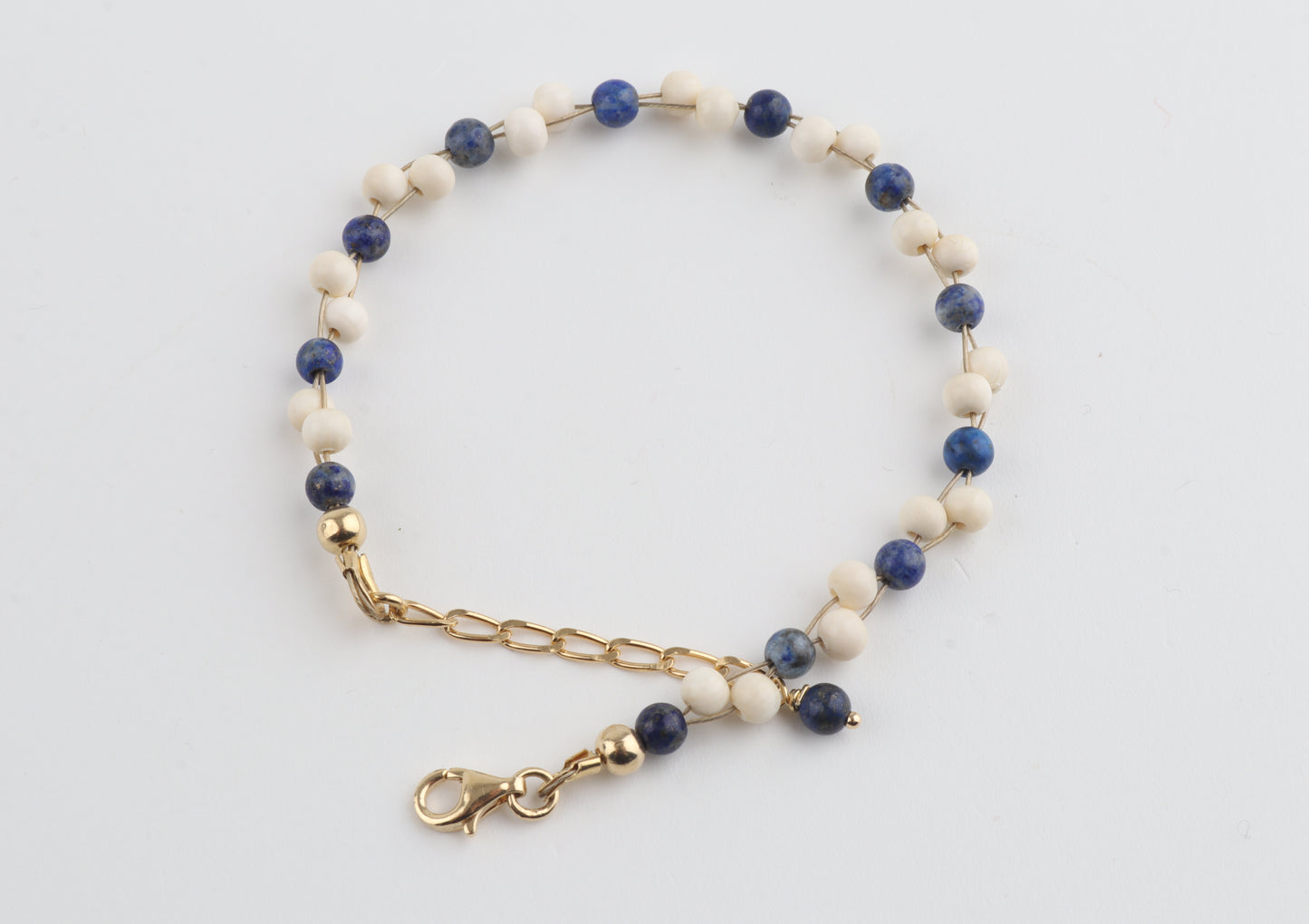 Mammoth Ivory & Lapis Lazuli Mini Stacking Bracelet