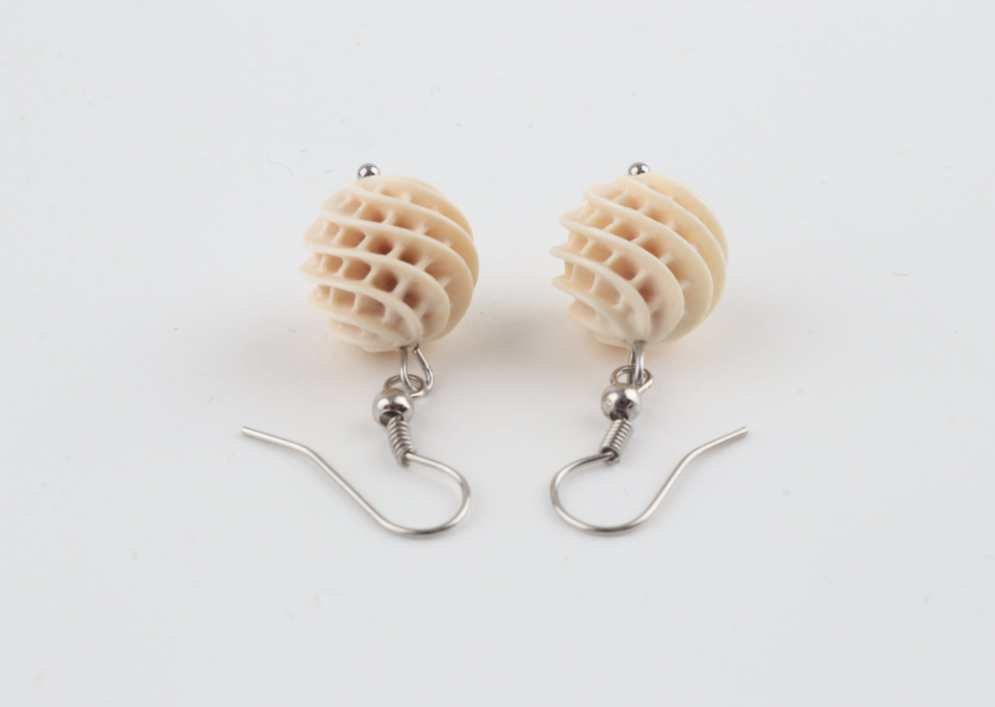 Carved Mammoth Ivory Drop Earrings