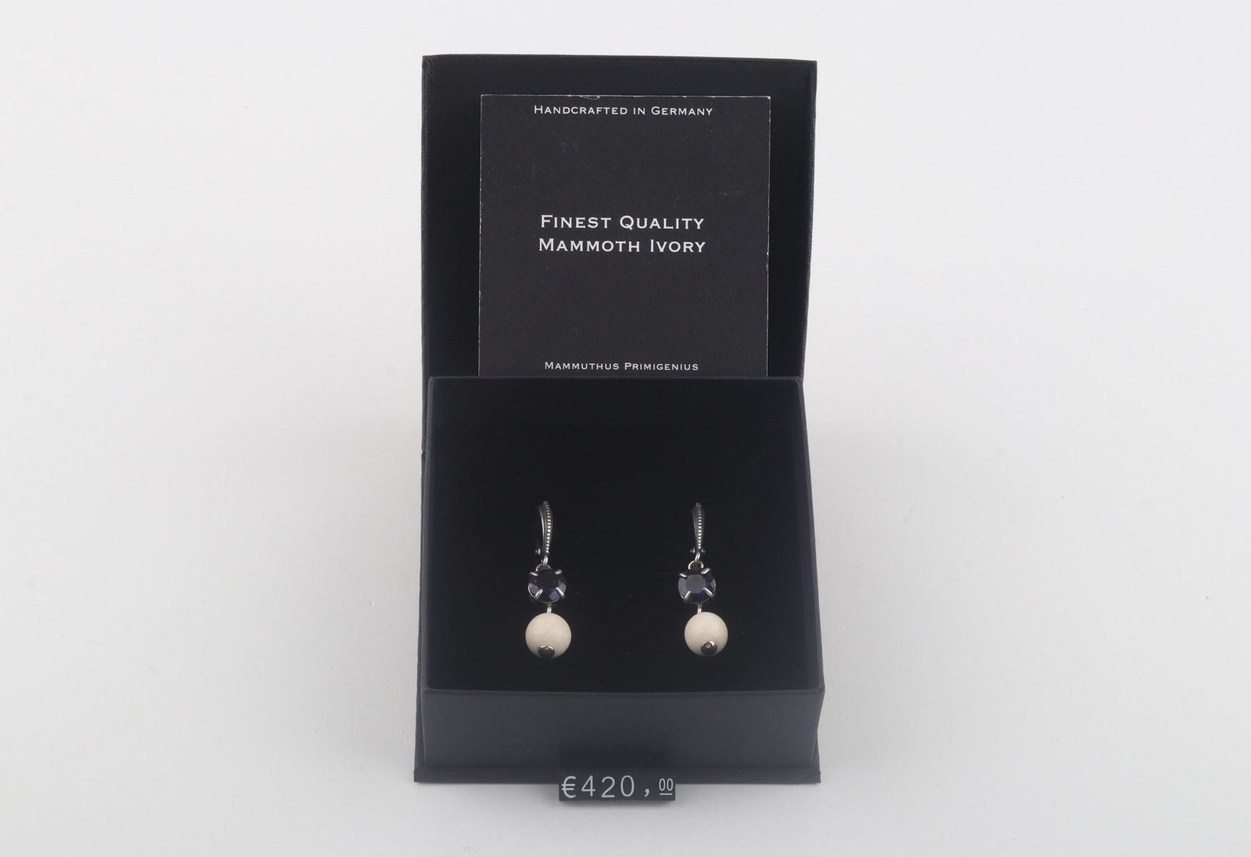 Mammoth Ivory & Iolite Drop Earrings