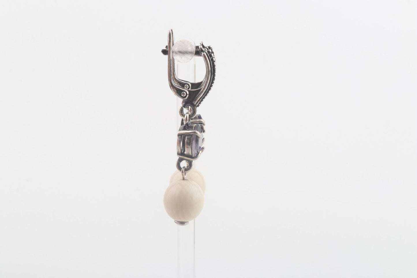 Mammoth Ivory & Iolite Drop Earrings