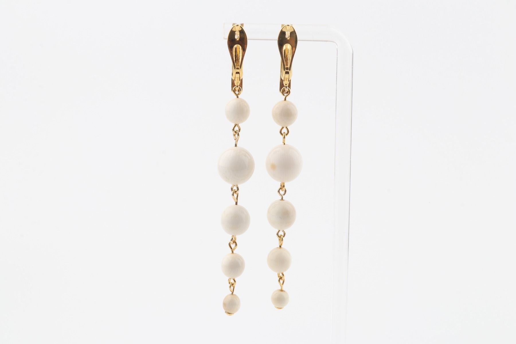Long Graduated Mammoth Ivory Earrings