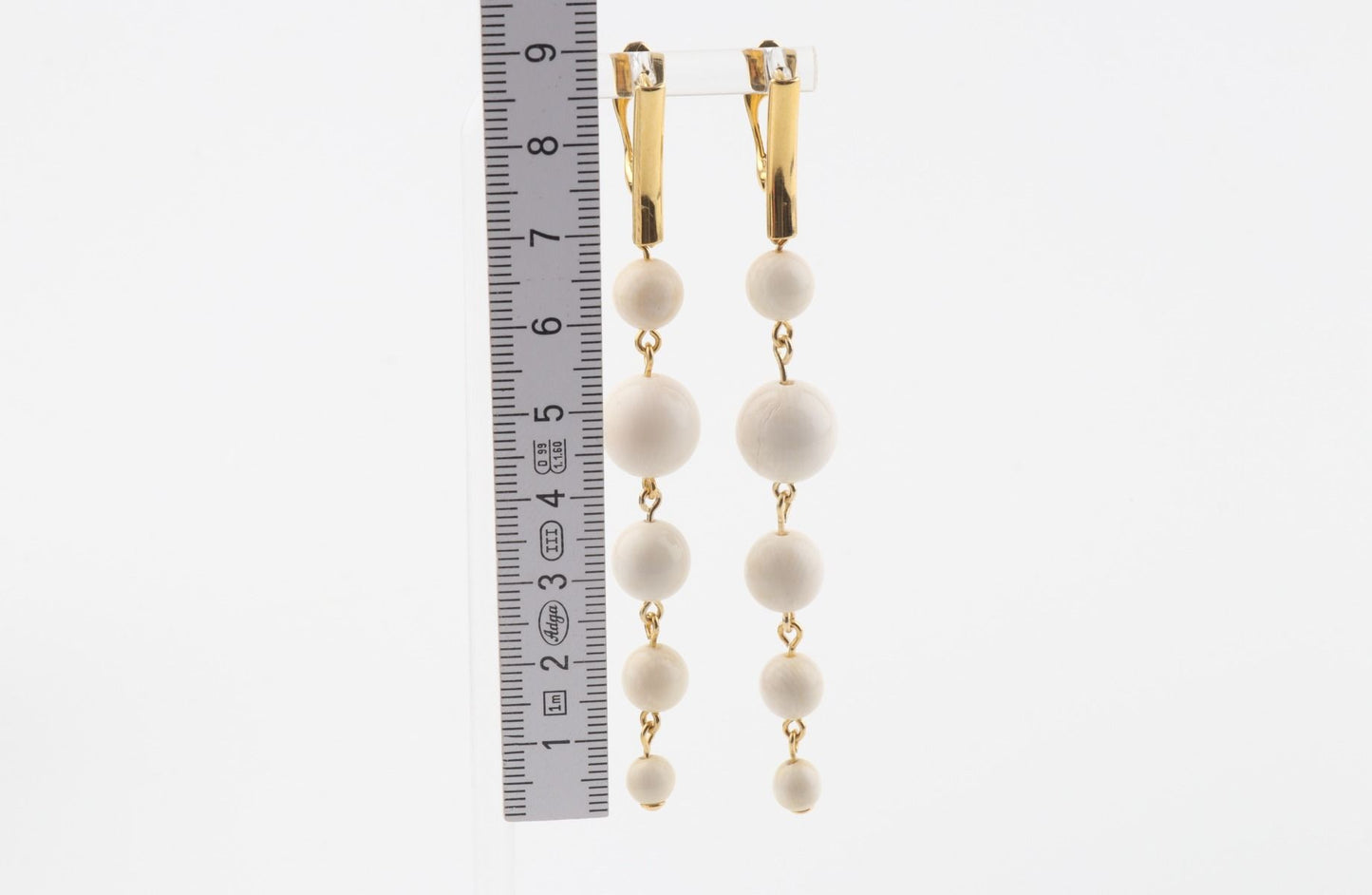 Long Graduated Mammoth Ivory Earrings