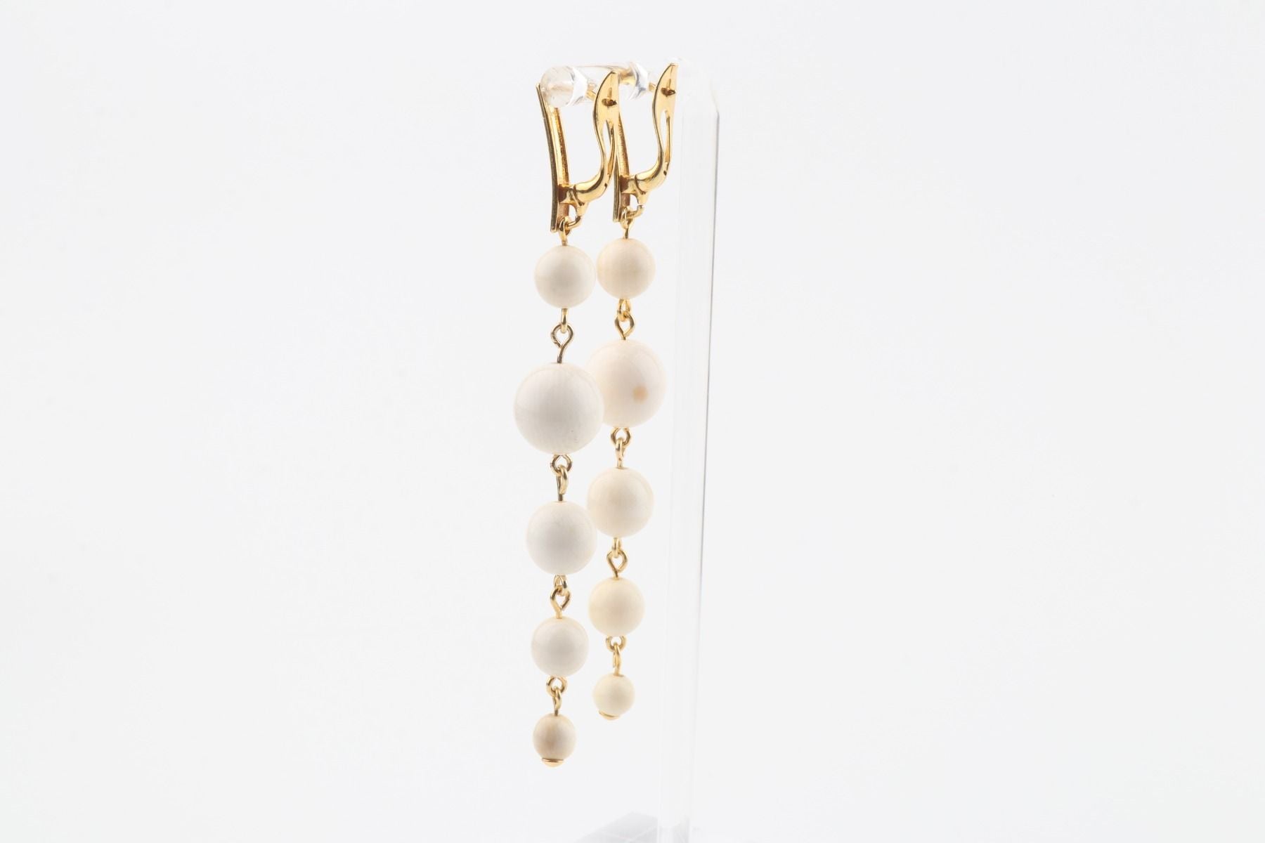 Long Graduated Mammoth Ivory Earrings