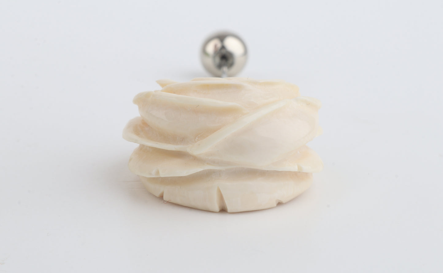 Mammoth Ivory Rose Brooch