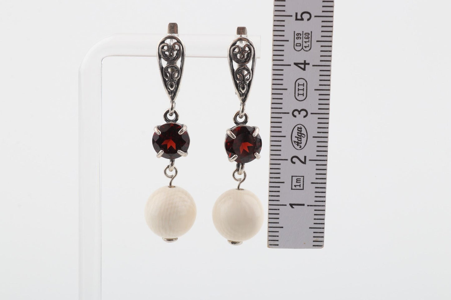 Garnet Filigree Earrings