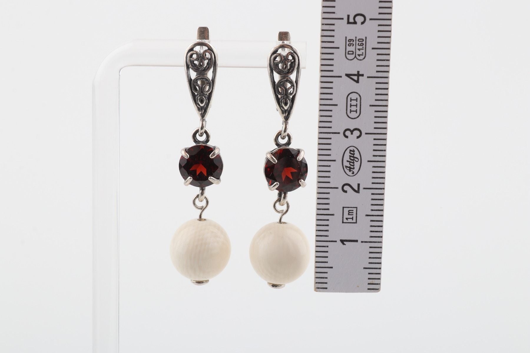 Garnet Filigree Earrings