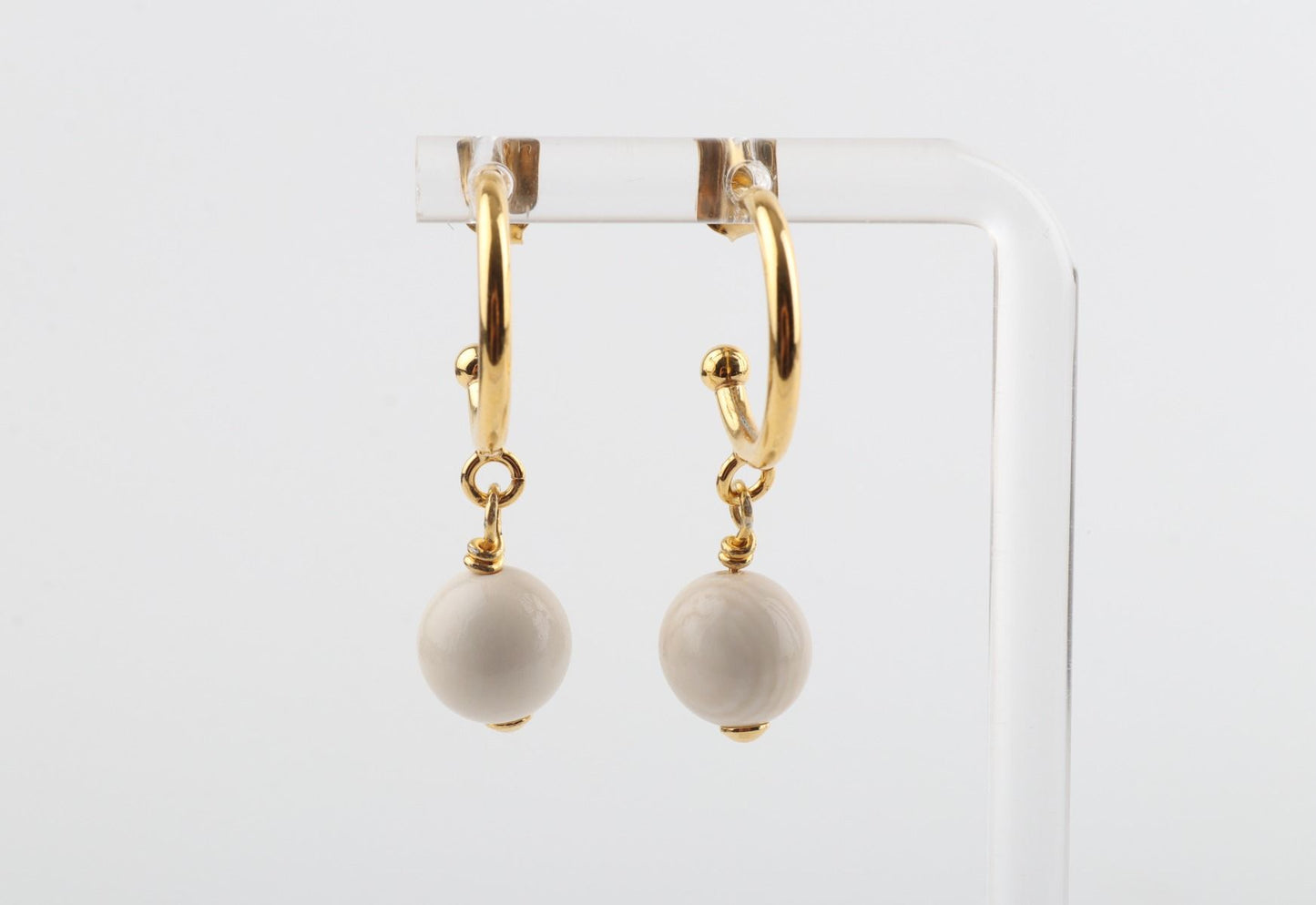 Drop Mammoth Ivory Earrings with Hoops