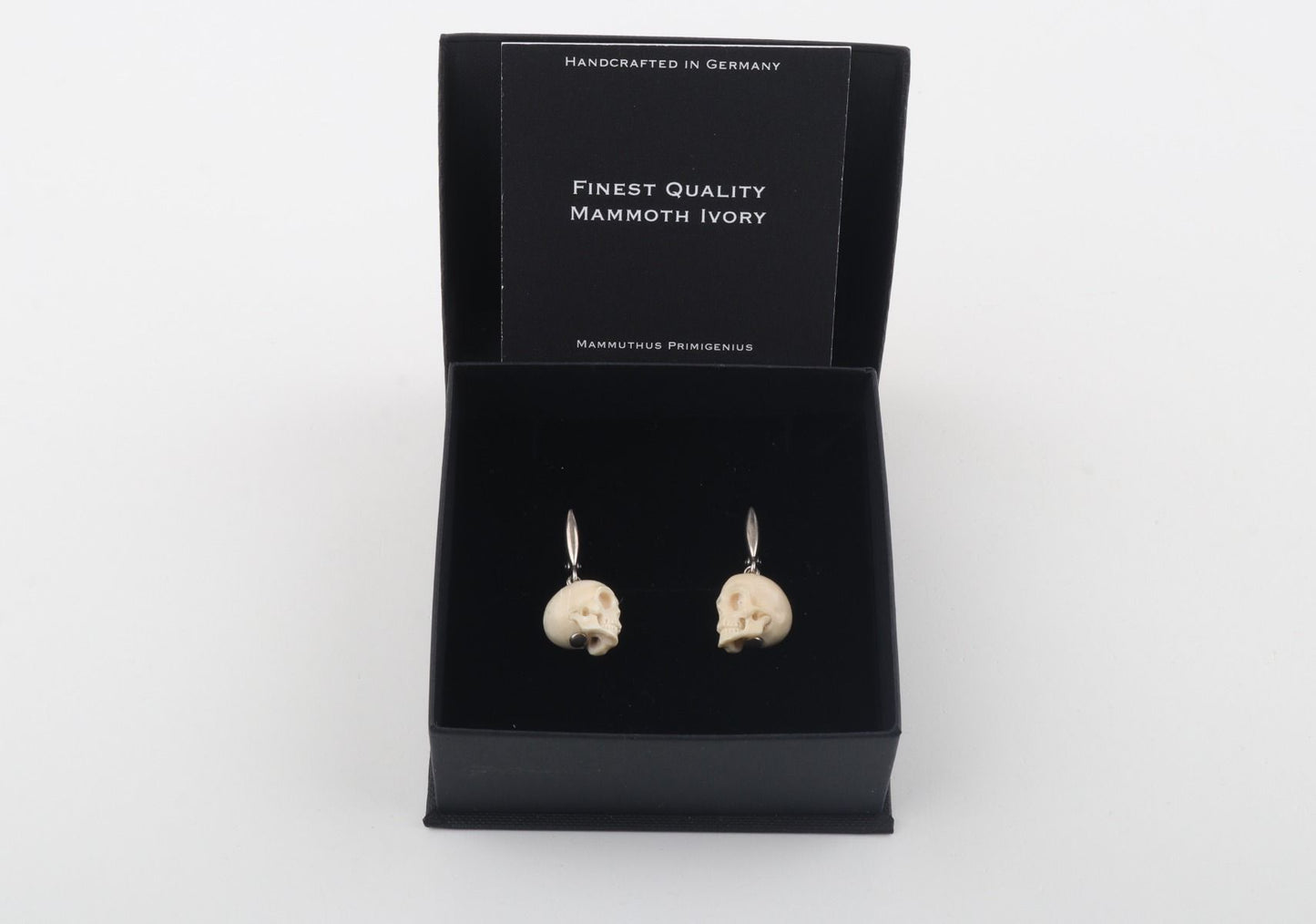 Mini Mammoth Ivory Skulls Earrings