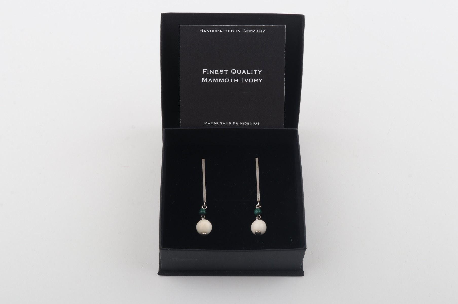 Mammoth Ivory & Malachite Cubic Rod Studs