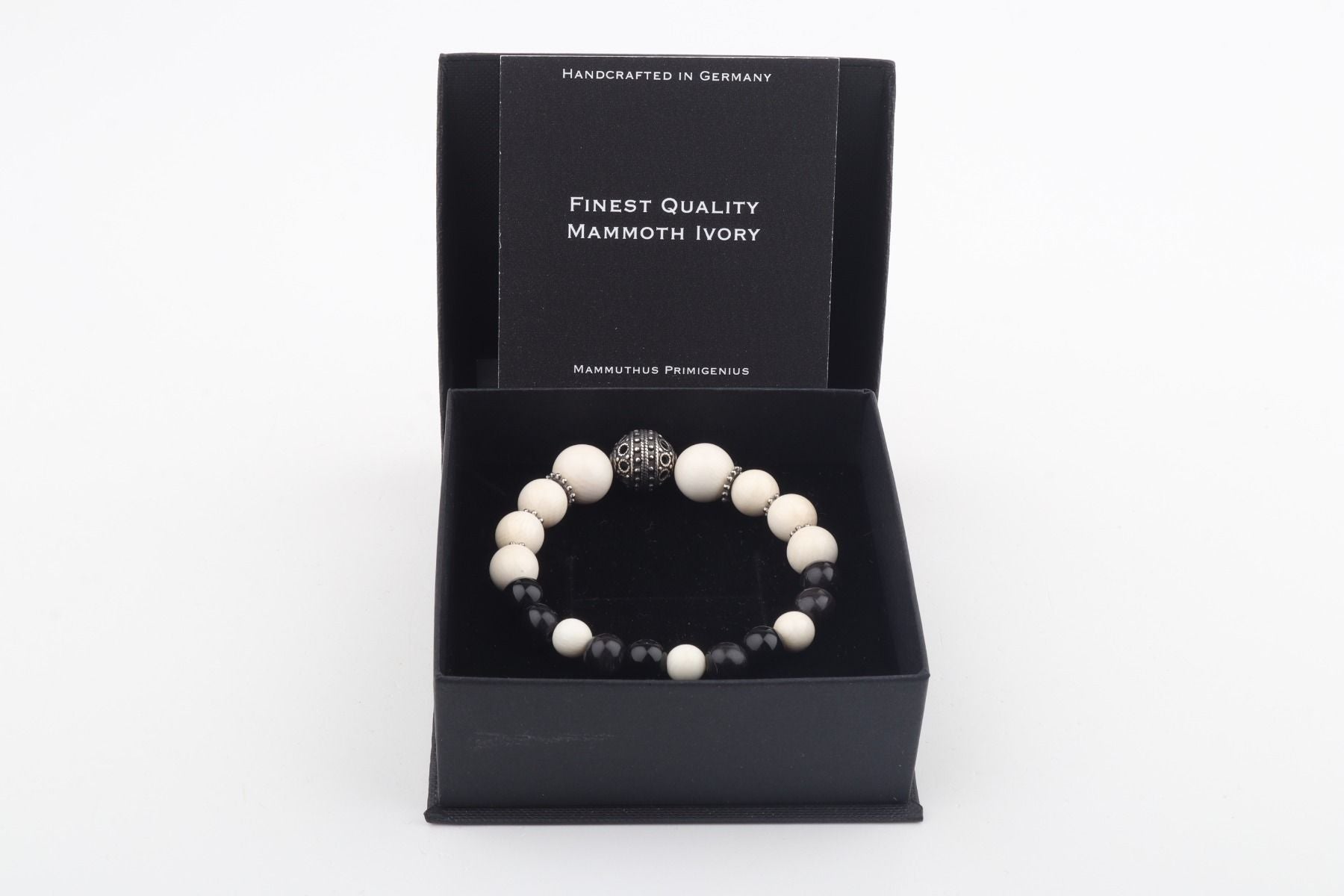 The Tibet Black Mammoth Ivory & Black Onyx bracelet