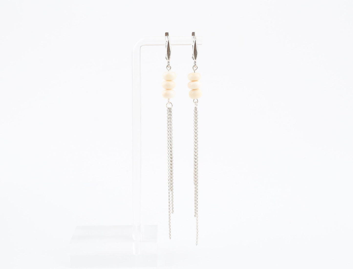 Dangle Earrings with Silver Chains