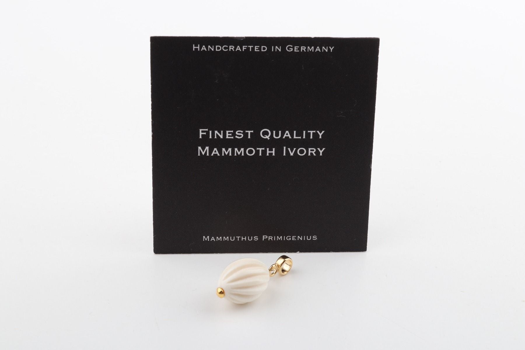 Oval Fluted Mammoth Ivory Pendant