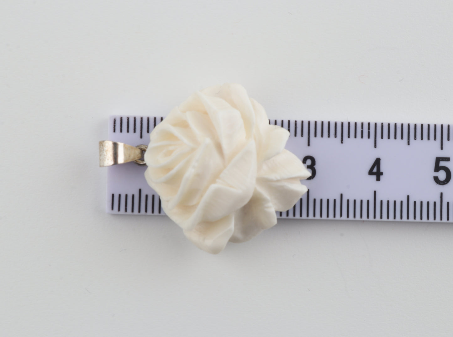 Carved Mammoth Ivory Rose Pendant