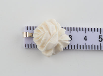 Carved Mammoth Ivory Rose Pendant