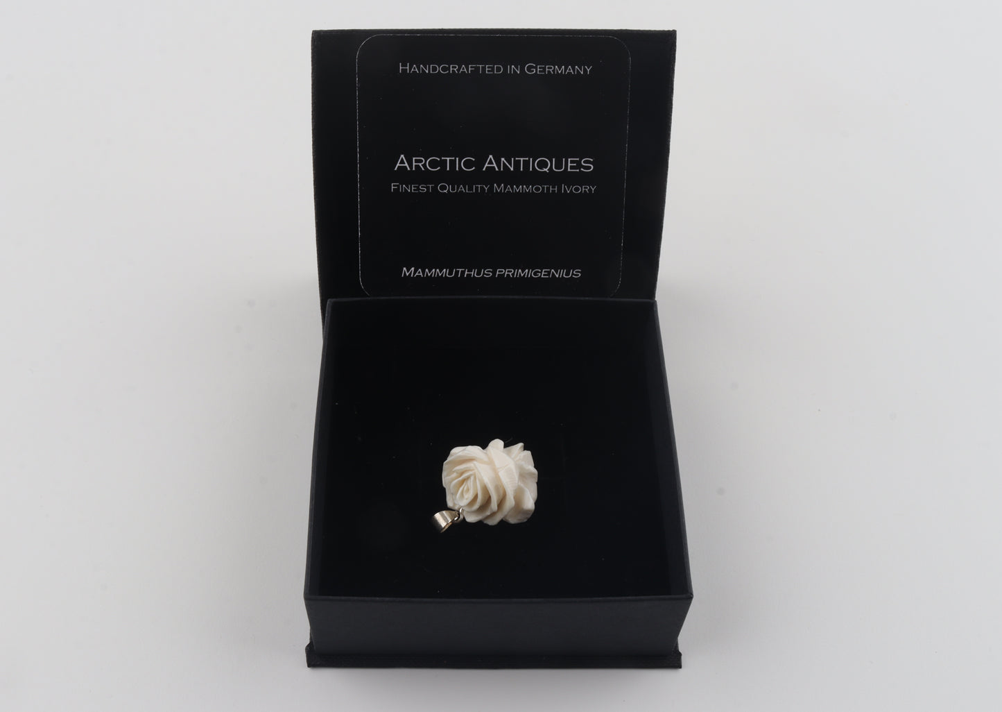 Carved Mammoth Ivory Rose Pendant