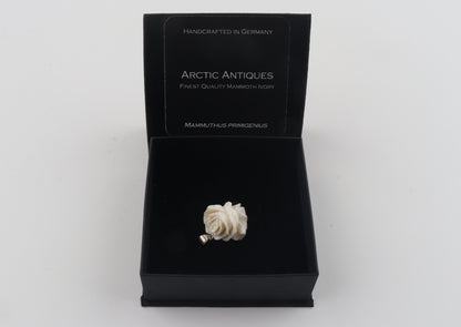 Carved Mammoth Ivory Rose Pendant