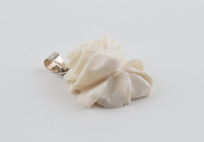 Carved Mammoth Ivory Rose Pendant