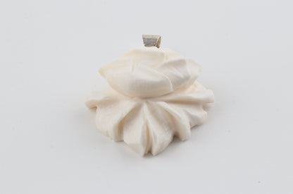 Carved Mammoth Ivory Rose Pendant