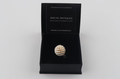 Carved Mammoth Ivory Spiral Sphere Pendant