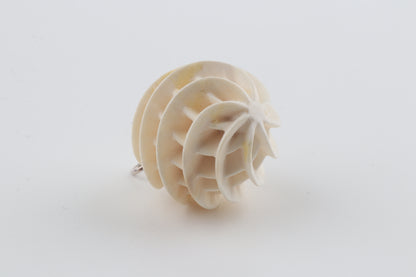 Carved Mammoth Ivory Spiral Sphere Pendant