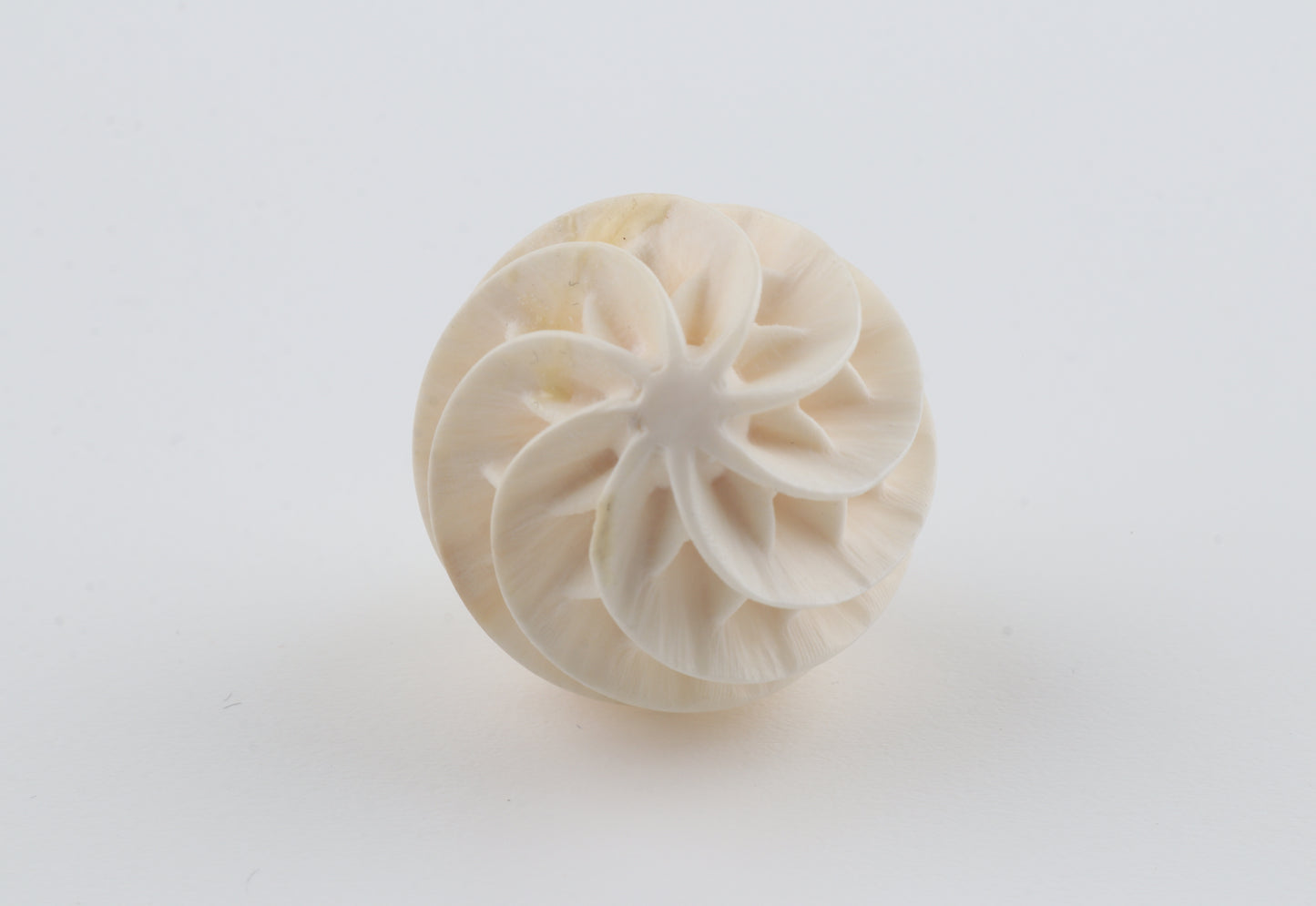 Carved Mammoth Ivory Spiral Sphere Pendant