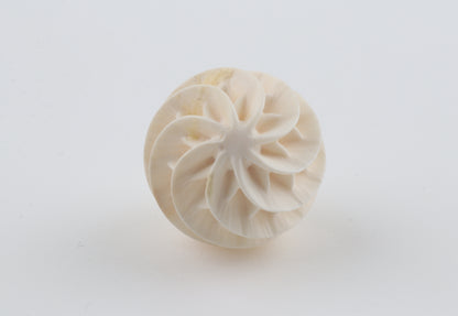 Carved Mammoth Ivory Spiral Sphere Pendant