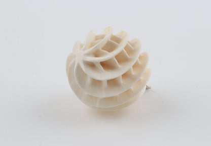 Carved Mammoth Ivory Spiral Sphere Pendant