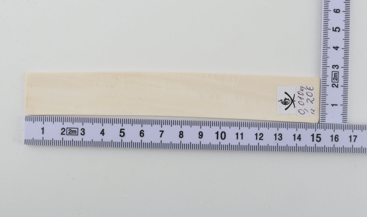 White mammoth ivory piece