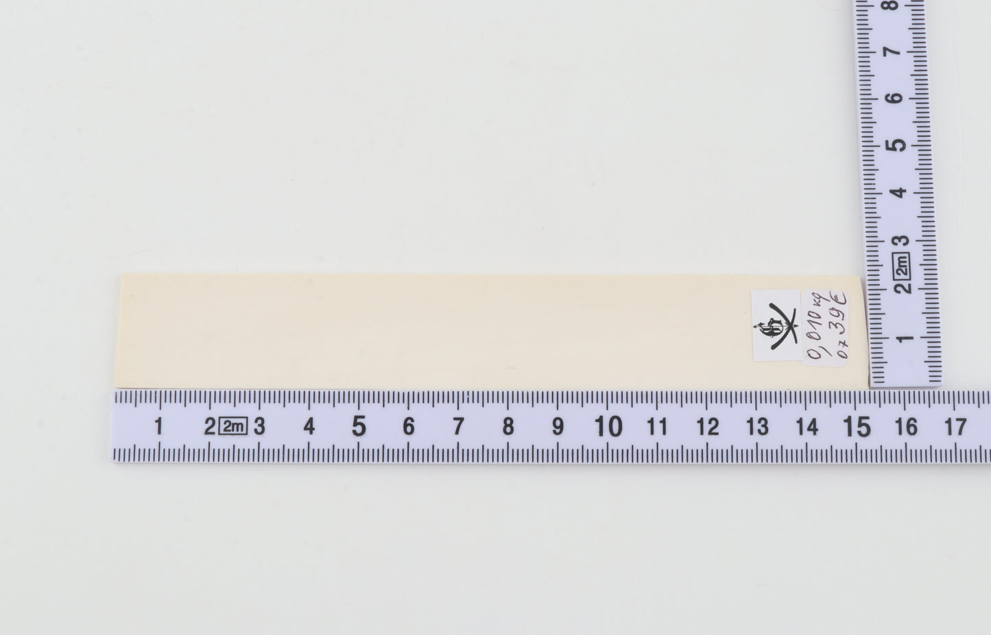 White mammoth ivory segment
