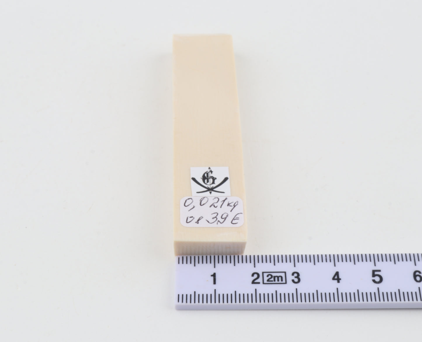 White mammoth ivory segment